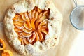 Homemade apricot galette made with fresh organic apricotes