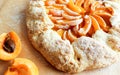 Homemade apricot galette made with fresh organic apricotes