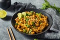 Homemade Asian Chicken Pad Thai Royalty Free Stock Photo