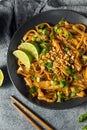 Homemade Asian Chicken Pad Thai Royalty Free Stock Photo