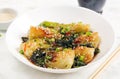 Homemade asian sauteed soy bok choy with sesame seeds. Stir fry pak choi. Royalty Free Stock Photo