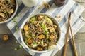 Homemade Asian Tofu Soba Noodle Bowl Royalty Free Stock Photo