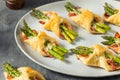 Homemade Asparagus Puff Pastry Appetizer Royalty Free Stock Photo