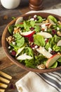 Homemade Autumn Apple Walnut Spinach Salad Royalty Free Stock Photo