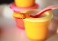 Homemade baby food closeup