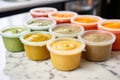 homemade baby food in freezer-safe containers Royalty Free Stock Photo
