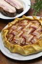 Homemade bacon lattice pie Royalty Free Stock Photo