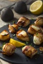 Homemade Bacon Wrapped Scallops Royalty Free Stock Photo