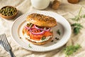 Homemade Bagel and Salmon Lox