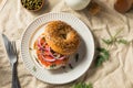 Homemade Bagel and Salmon Lox Royalty Free Stock Photo