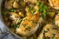 Homemade Baked Chicken Vesuvio Royalty Free Stock Photo