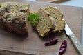 Homemade baked Ground pork Meatloaf with Spices