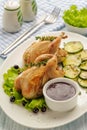 Homemade baked quails