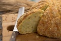 Homemade baked round bread with corn and wheat Royalty Free Stock Photo