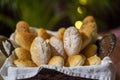 Homemade bakery fresh buns ready to eat in breakfast buffet.