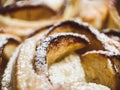 Homemade baking, macro view, baked dough texture