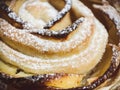 Homemade baking, macro view, baked dough texture