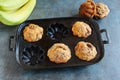Homemade banana muffins on a dark background Royalty Free Stock Photo