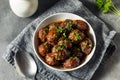 Homemade Barbecue Crockpot Meatballs Royalty Free Stock Photo