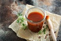 Homemade barbeque sauce in a jar Royalty Free Stock Photo