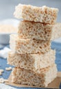 Homemade bars of Marshmallow and crispy rice close-up Royalty Free Stock Photo