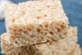 Homemade bars of Marshmallow and crispy rice close-up Royalty Free Stock Photo