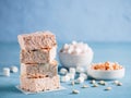 Homemade bars of Marshmallow and crispy rice Royalty Free Stock Photo