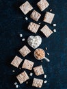 Homemade bars of Marshmallow and crispy rice Royalty Free Stock Photo