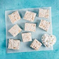 Homemade bars of Marshmallow and crispy rice Royalty Free Stock Photo