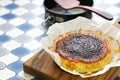 Homemade basque burnt cheesecake