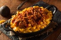 Homemade BBQ Pulled Pork Mac and Cheese Royalty Free Stock Photo