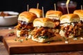 homemade bbq pulled pork sliders on a plate Royalty Free Stock Photo