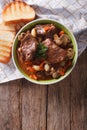 Homemade Beef Bourguignon in a bowl on the table. vertical top v Royalty Free Stock Photo
