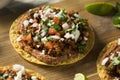 Homemade Beef and Cheese Tostadas Royalty Free Stock Photo