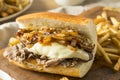 Homemade Beef French Dip Sandwich Royalty Free Stock Photo