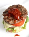 Homemade beefburger Royalty Free Stock Photo