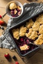 Homemade Berry Cobbler with Ice Cream Royalty Free Stock Photo