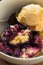 Homemade Berry Cobbler with Ice Cream Royalty Free Stock Photo