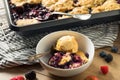 Homemade Berry Cobbler with Ice Cream Royalty Free Stock Photo