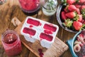 Homemade berry popsicle