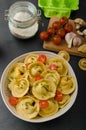 Homemade big tortellini Royalty Free Stock Photo