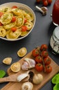 Homemade big tortellini Royalty Free Stock Photo