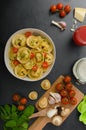 Homemade big tortellini Royalty Free Stock Photo