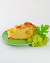 Homemade biscuit cake with green grapes