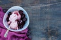 Homemade blackberry ice-cream Royalty Free Stock Photo