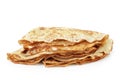 Homemade blinis or crepes folded, isolated