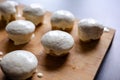 Homemade Bliss: Almond Muffins with Orange Glaze CloseUp Royalty Free Stock Photo