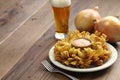Homemade blooming onion and beer Royalty Free Stock Photo