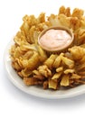 Homemade blooming onion isolated on white background Royalty Free Stock Photo