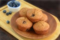 Homemade blueberry bran muffins